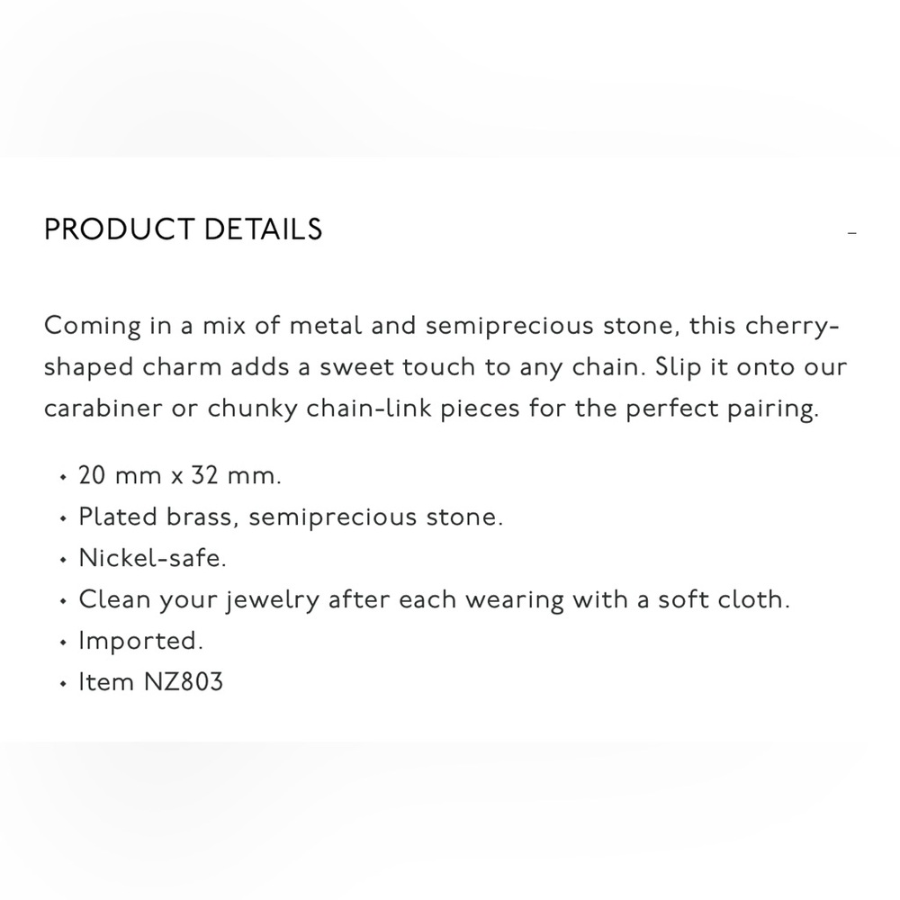 NWT MADEWELL Semiprecious Cherry Charm - Picture 7 of 7